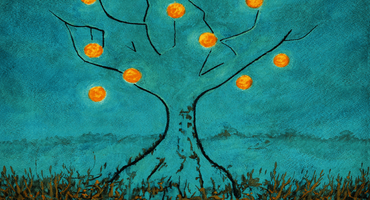 Peinture réalisée par Souad Sefsaf autour d'Alif