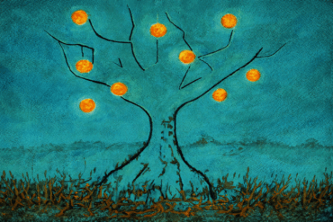 Peinture réalisée par Souad Sefsaf autour d'Alif